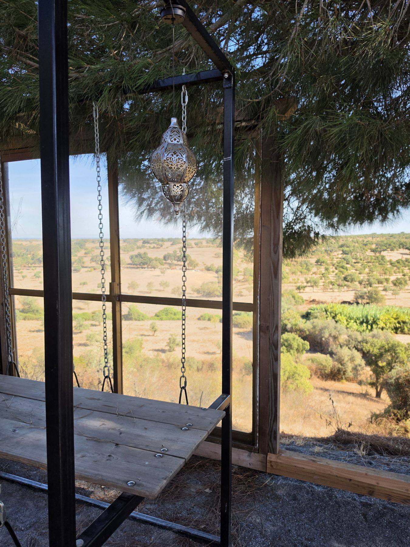 Café terrace overlooking the valley at Quinta do Coito Grande, Colos
